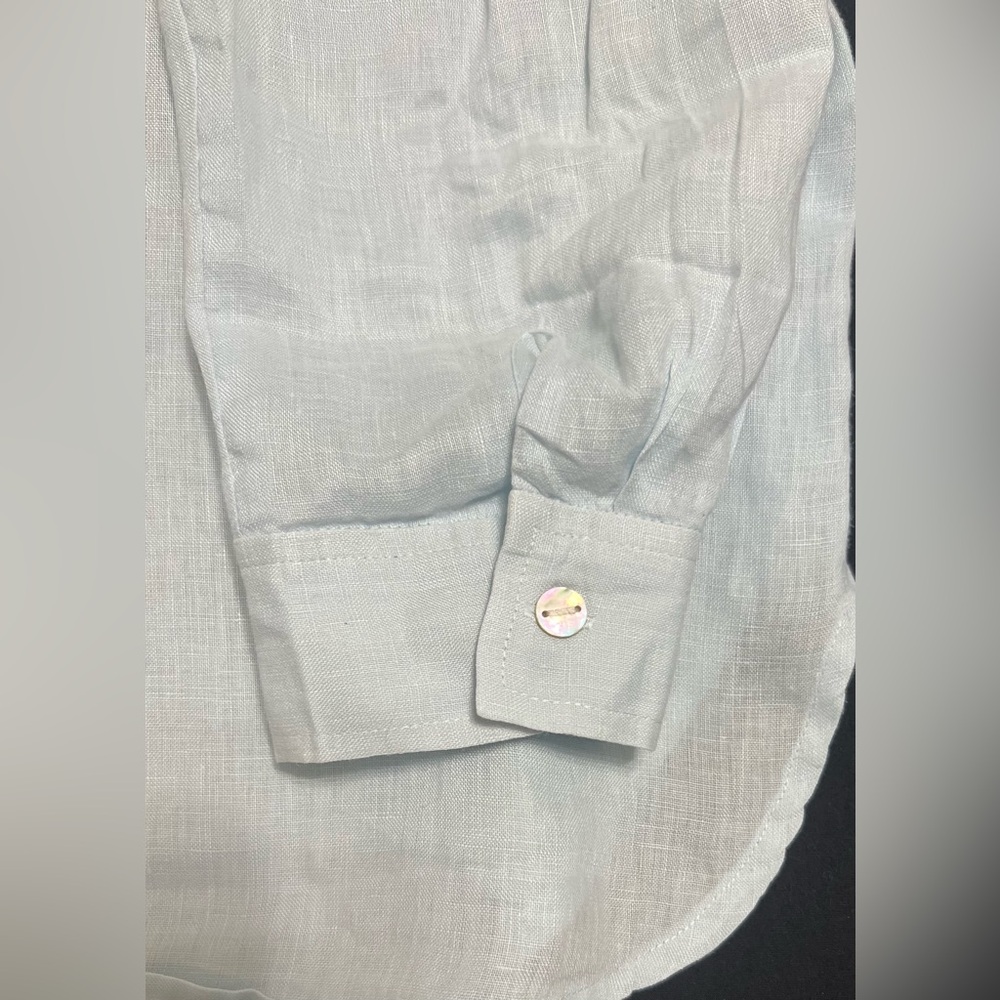 J.Jill 100% Linen Button-Down Shirt – Light Blue, Petite Medium Women’s - Picture 5 of 7